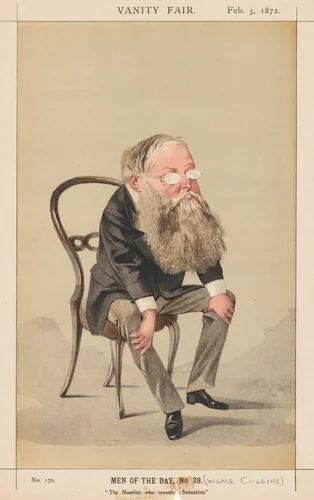Vanity Fair: Men of the Day, No. 39 "The Novelist who invented Sensation" by Adriano Cecioni, print, 1872