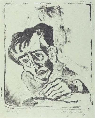 Bildnis Dr. Gr. by Walter Gramatté, print, 1919