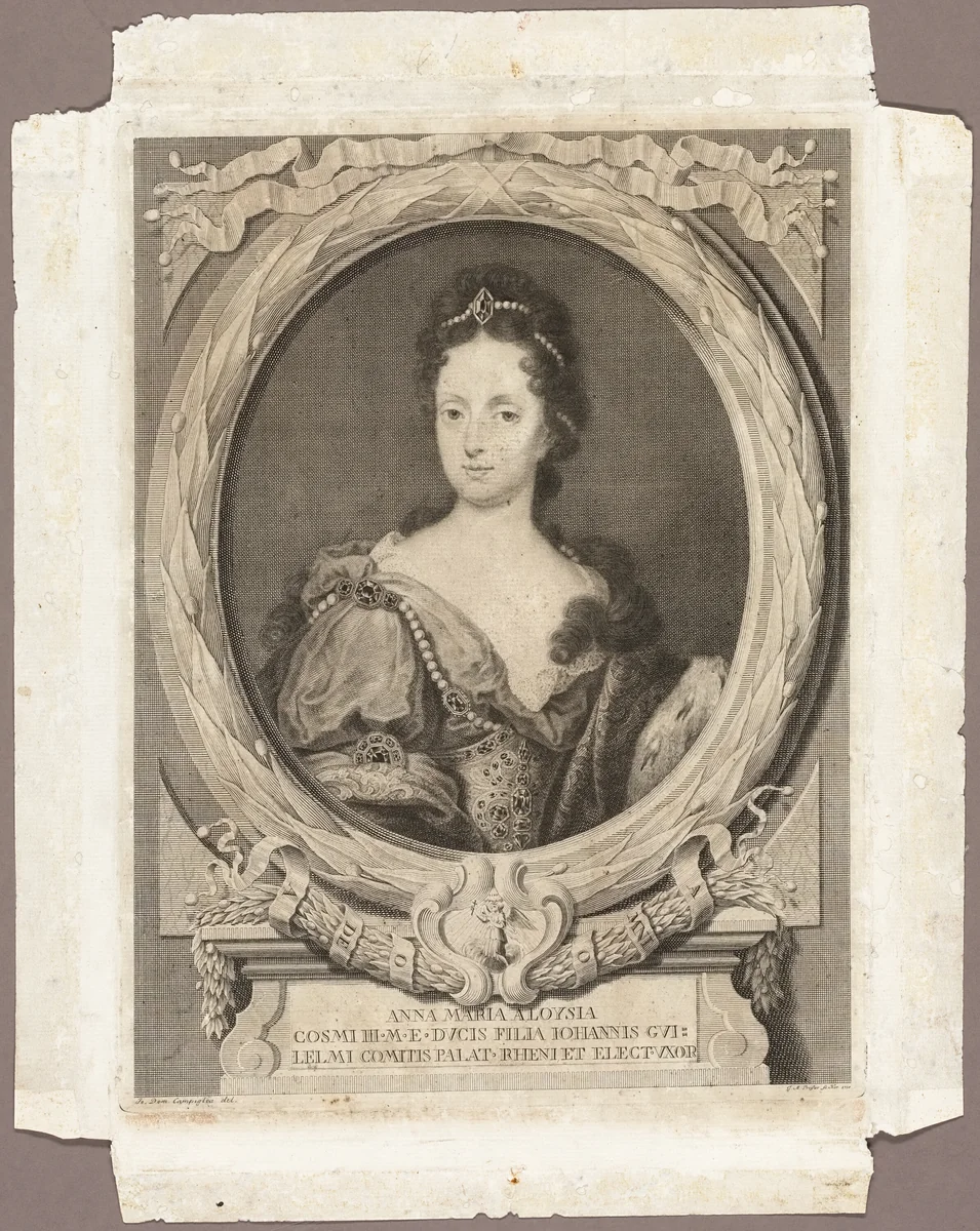 Anna Maria Luisa by Georg Martin Preissler, print, 1730