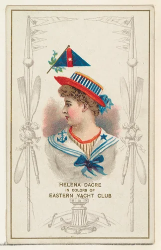 Helena Dacre in Colors of Eastern Yacht Club, from the Yacht Colors of the World series (N140) issued by Duke Sons & Co. to promote Honest Long Cut Tobacco by W. Duke, Sons & Co., print, 1890
