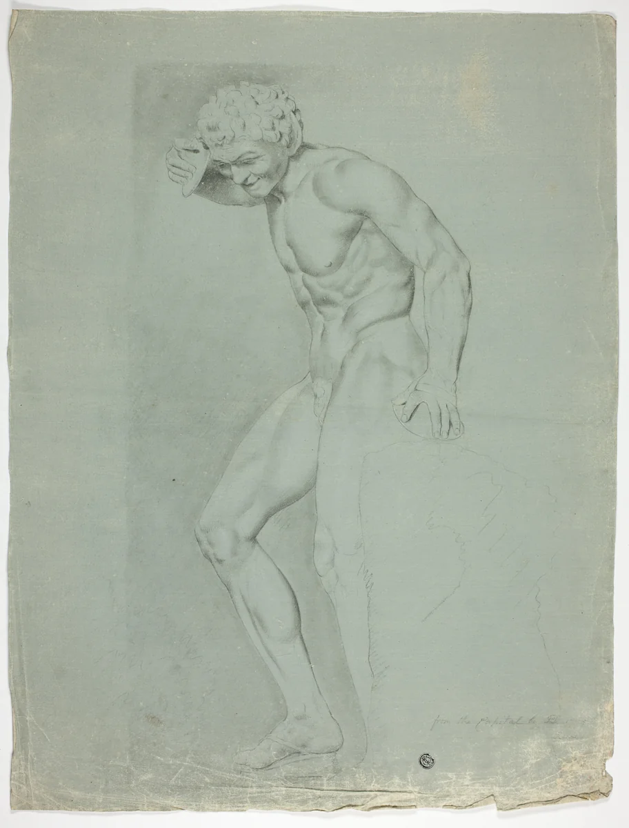 Antique Statue of Standing Faun with Cymbals by John Downman, drawing, 1775-1824