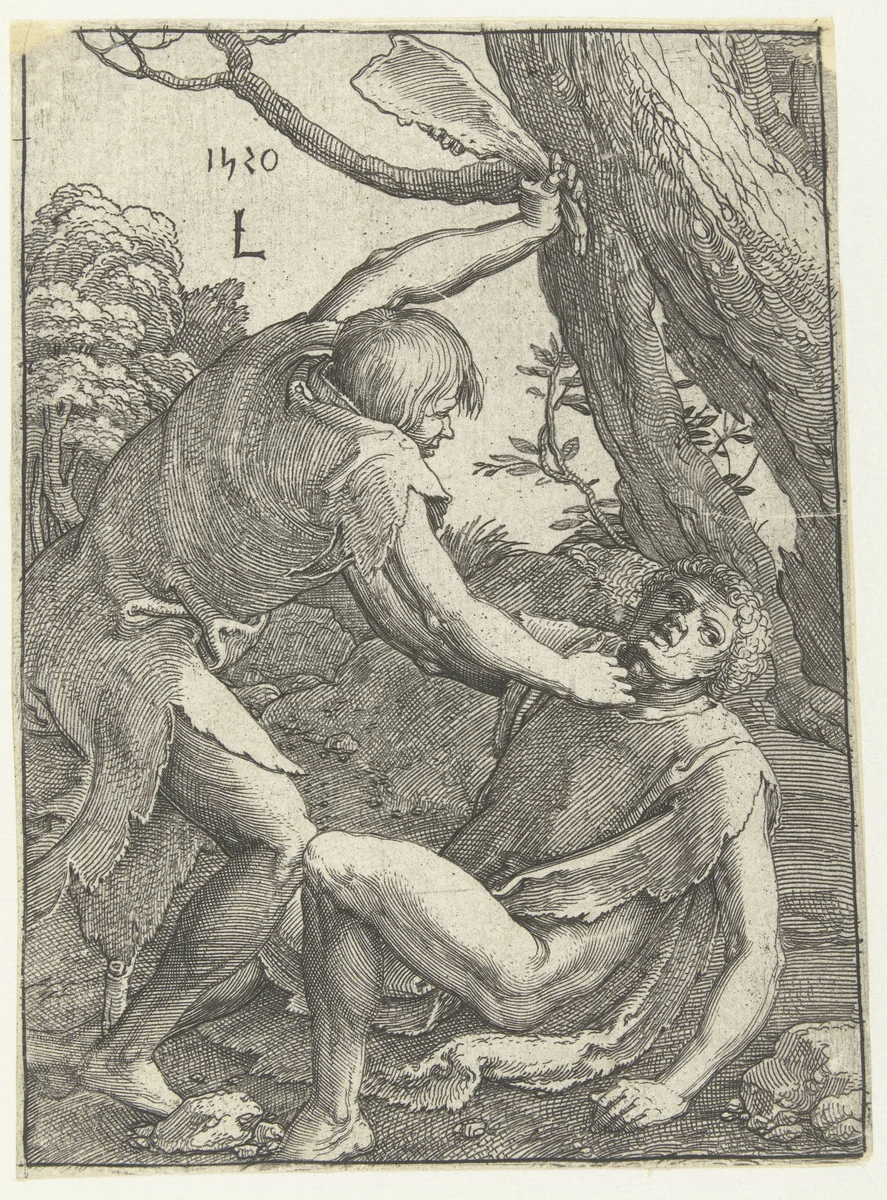 Kaïn doodt Abel by Unknown, print, 1520