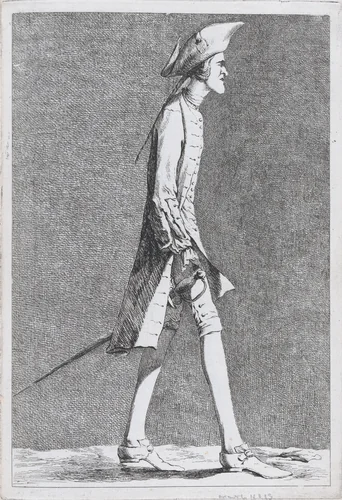 An Artist at the French Academy in Rome (?), pl. XIII from "Recueil de caricatures" by Ange Laurent de La Live de Jully, print, 1749-1759