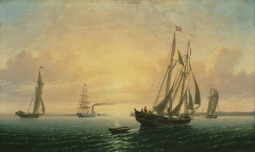 The Schooner Jane of Bath, Maine by William Bradford, painting, 1857
