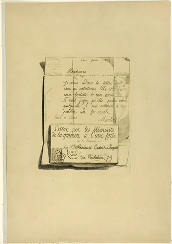 Letter on the Elements of Etching by Adolphe Martial Potémont, print, 1864
