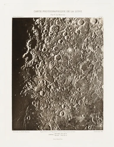 Carte photographique de la lune, planche III.A (Photographic Chart of the Moon, plate III.A) by Charles Le Morvan, photograph, 1902-1914