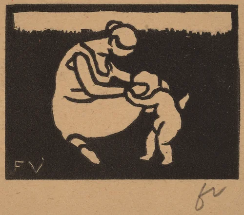 Bather and Child (La baigneuse à l'enfant) by Félix Vallotton, print, 1893