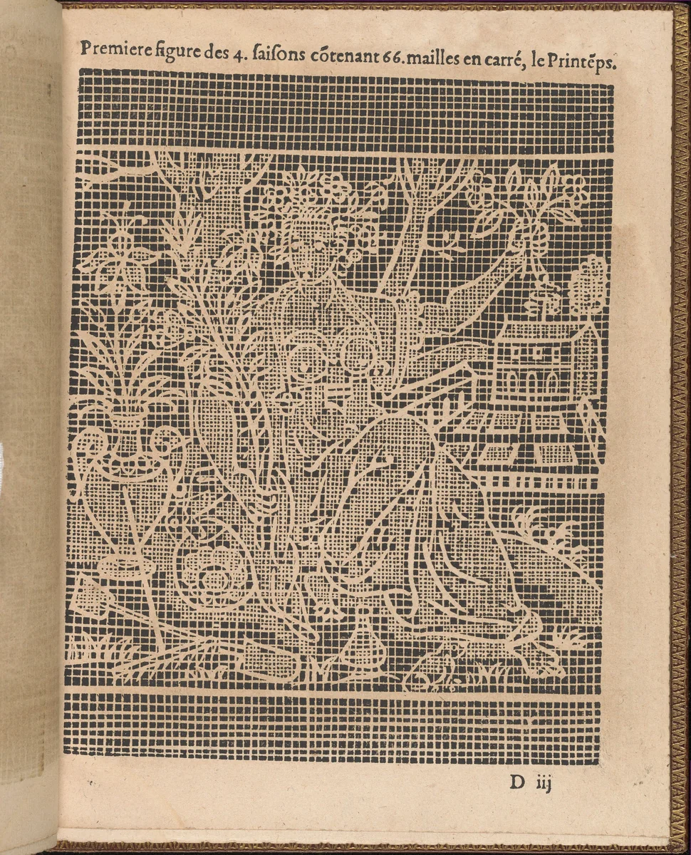 La Pratique de l'Aiguille, page 14 (recto) by Matthias Mignerak, book, 1605