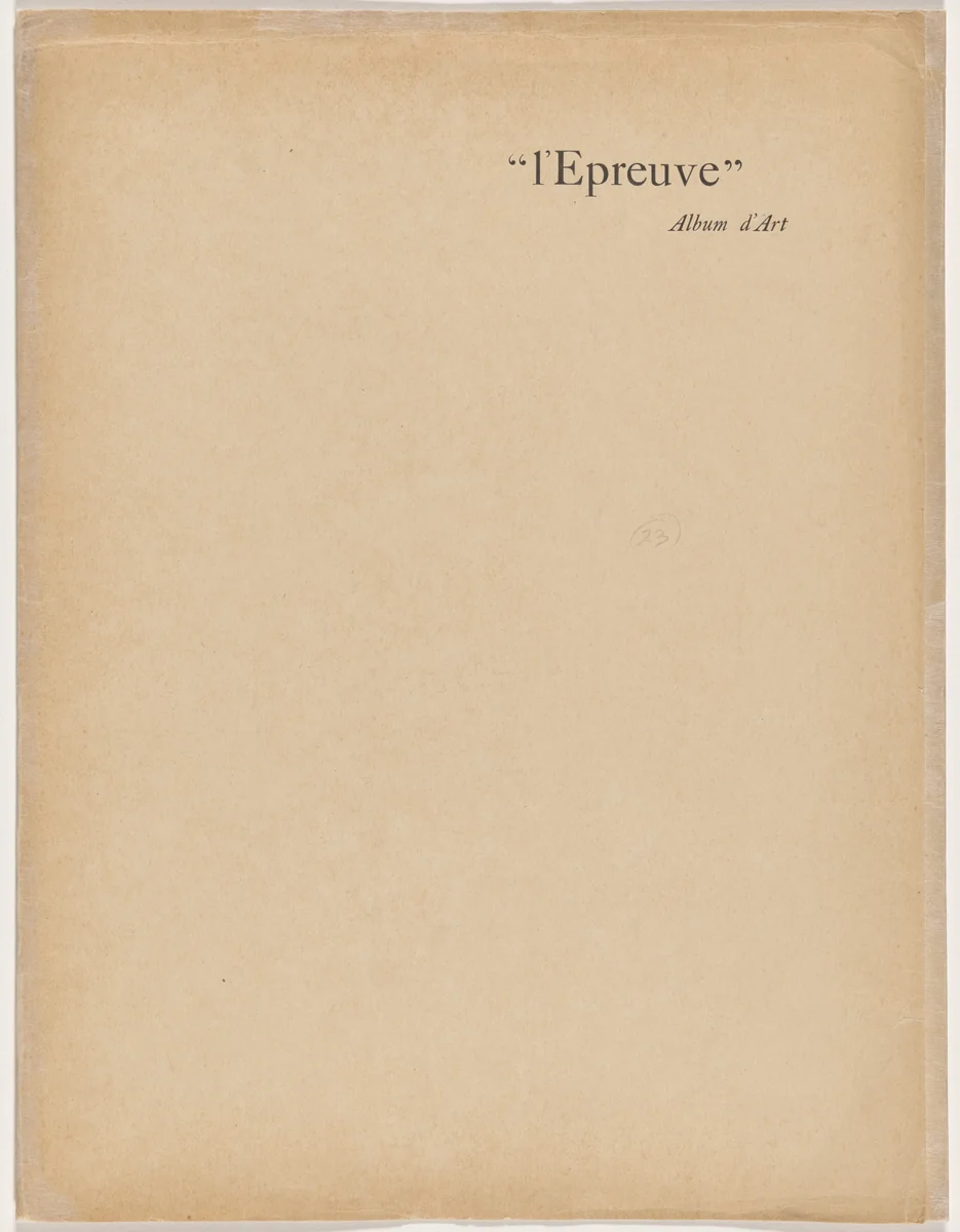 L'Épreuve (album 3, deluxe edition) by Paul Edouard Crébassa
Paul-César Helleu
Jacques-Emile Blanche
Henri Fantin-Latour
Eugène Delâtre
Jean-Louis Forain
Georges Daniel de Monfreid
Henri-Gustave Jossot
Félicien Rops
Maurice Dumont
Paul Gauguin, portfolio, 1895
