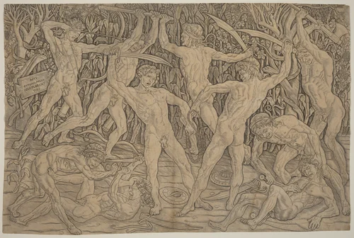 Battle of the Nudes by Antonio del Pollaiuolo, print, 1470-1475