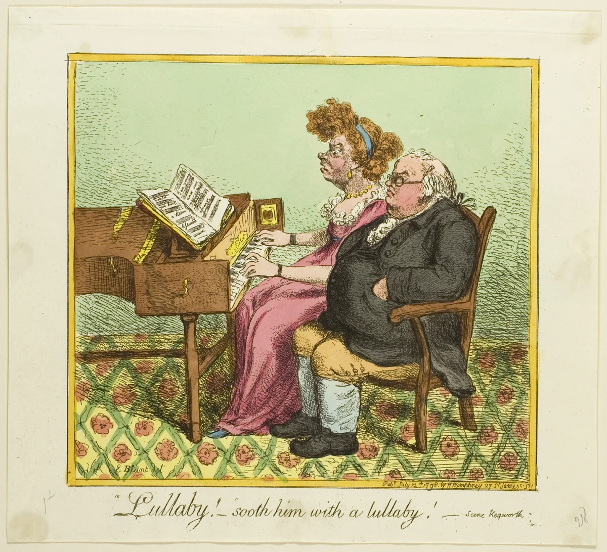 Lullaby! Sooth him with a Lullaby! by James Gillray, print, 1798