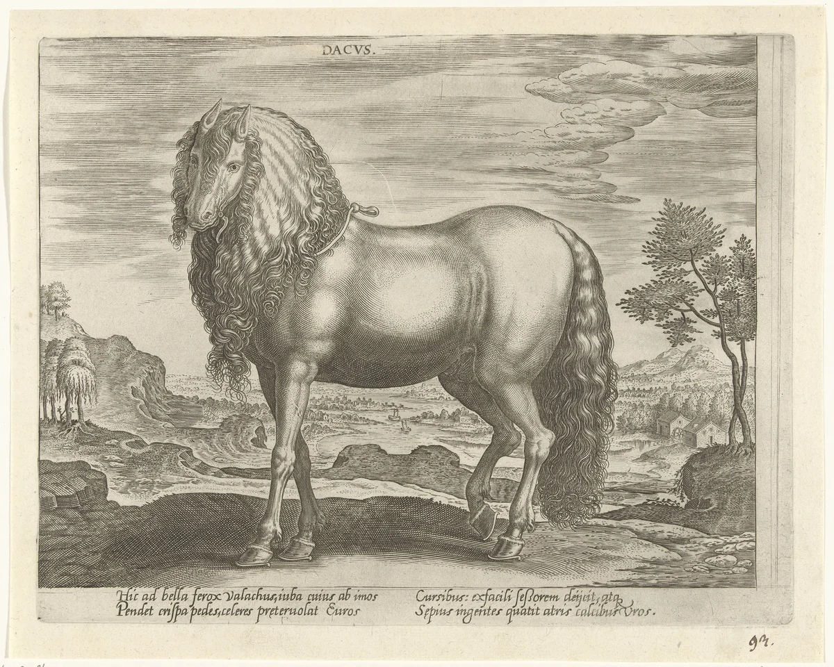 Paard uit Roemenië (Dacus) by Unknown, print, 1578-1582