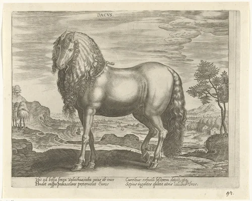 Paard uit Roemenië (Dacus) by Unknown, print, 1578-1582