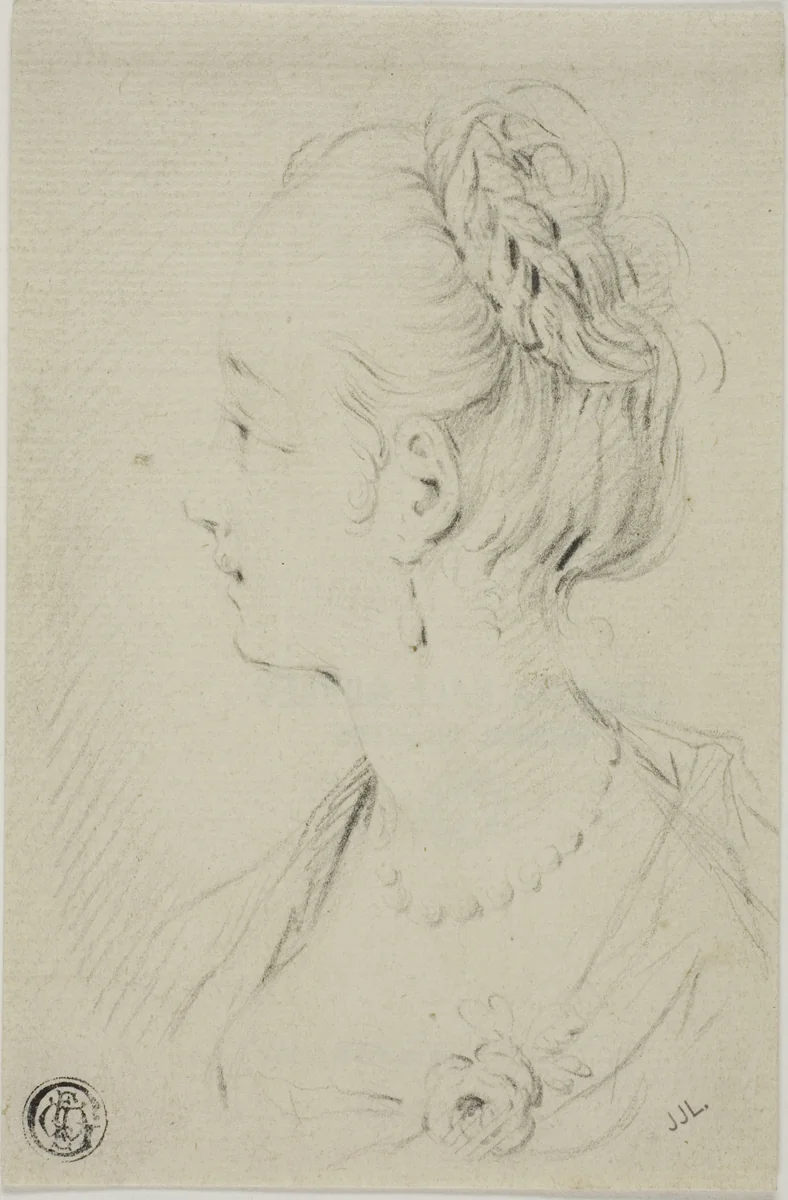 Profile Bust of Young Woman by François Boucher
Jean Antoine Watteau, drawing, 1723-1770