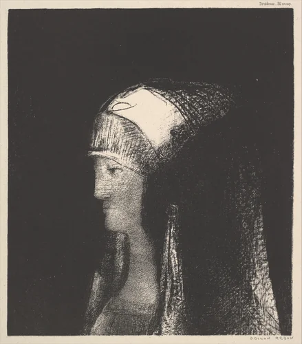 Druidesse by Odilon Redon, print, 1891