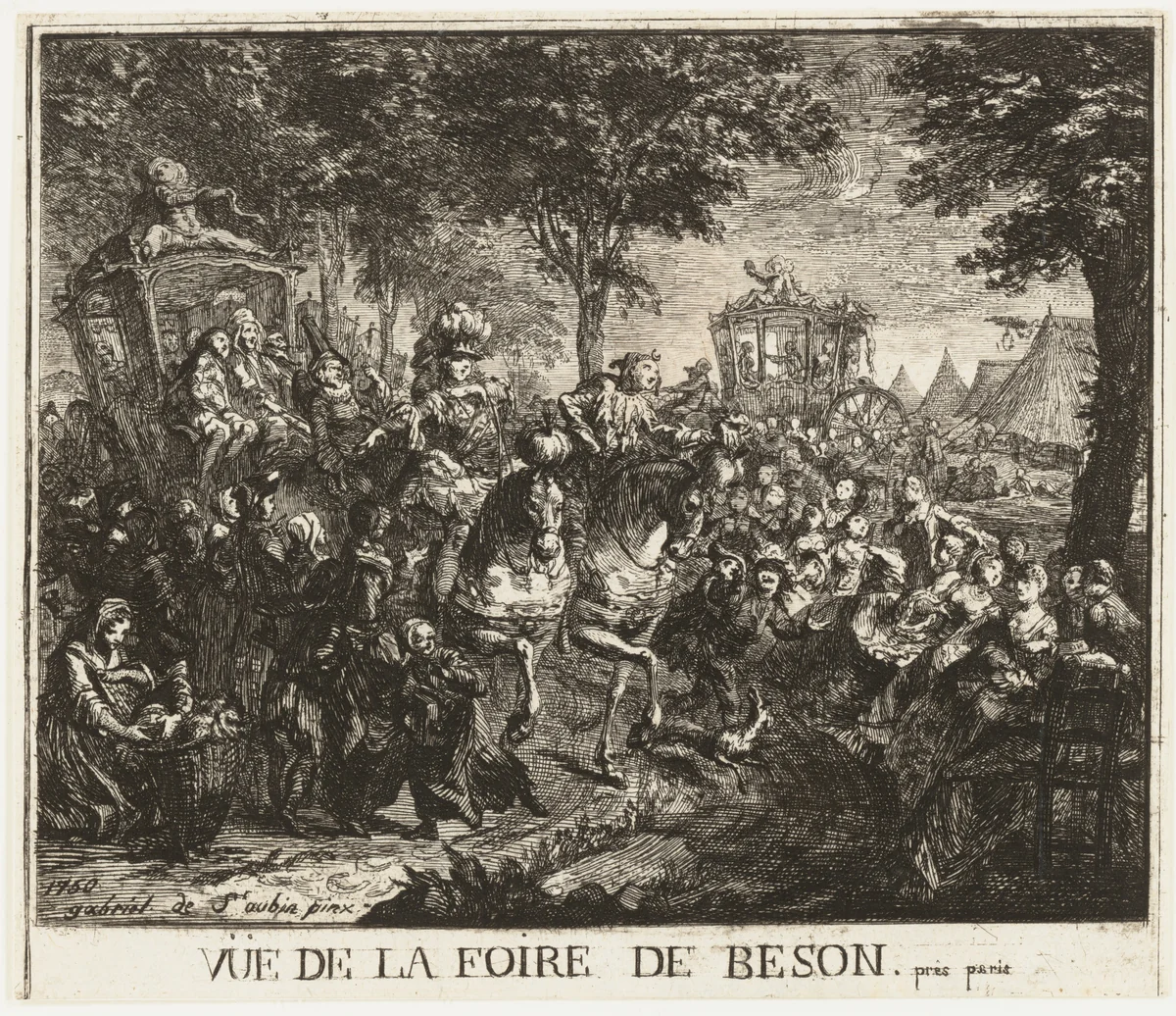 The Fair at Bezons (Vue de la Foire de Bezons) by Gabriel de Saint-Aubin, print, 1750