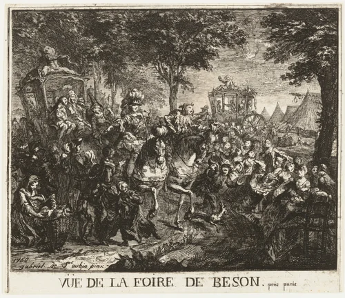 The Fair at Bezons (Vue de la Foire de Bezons) by Gabriel de Saint-Aubin, print, 1750
