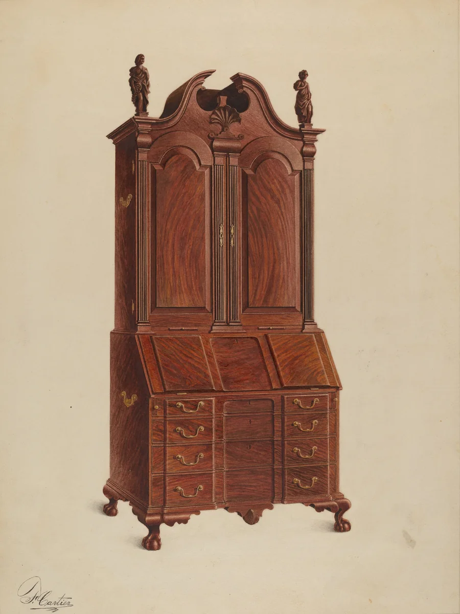 Cabinet-top Desk by Ferdinand Cartier, index of american design, 1937