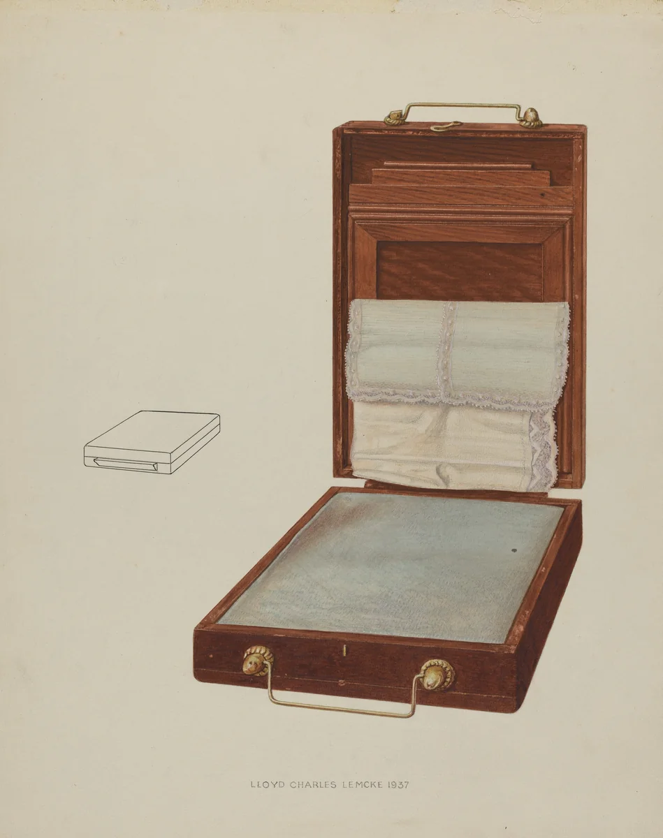 Pillow Sham Holder by Lloyd Charles Lemcke, index of american design, 1937