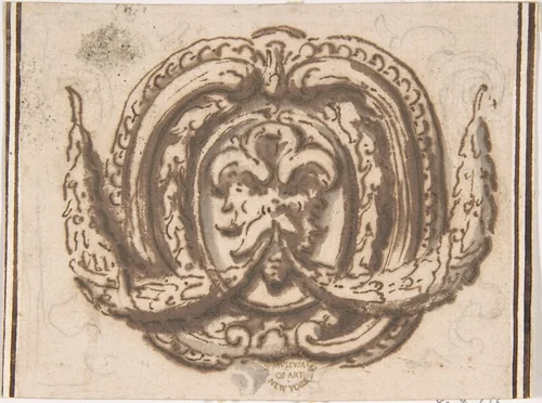 Ornament for Cartouche by anonymous, drawing, 1500-1600