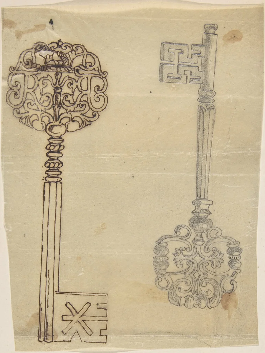 Two Keys by anonymous, drawing, 1850-1900