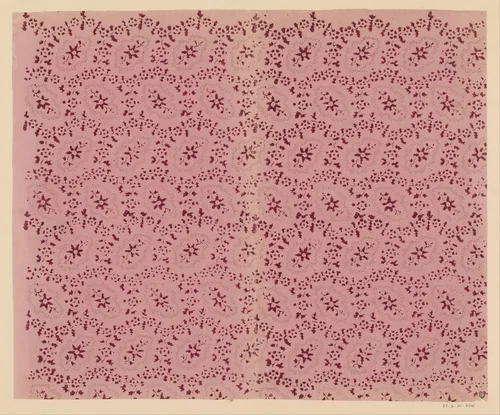 Blad met strooipatroon van bloemtak omgeven door punten en ranken by anonymous, print, 1800-1900