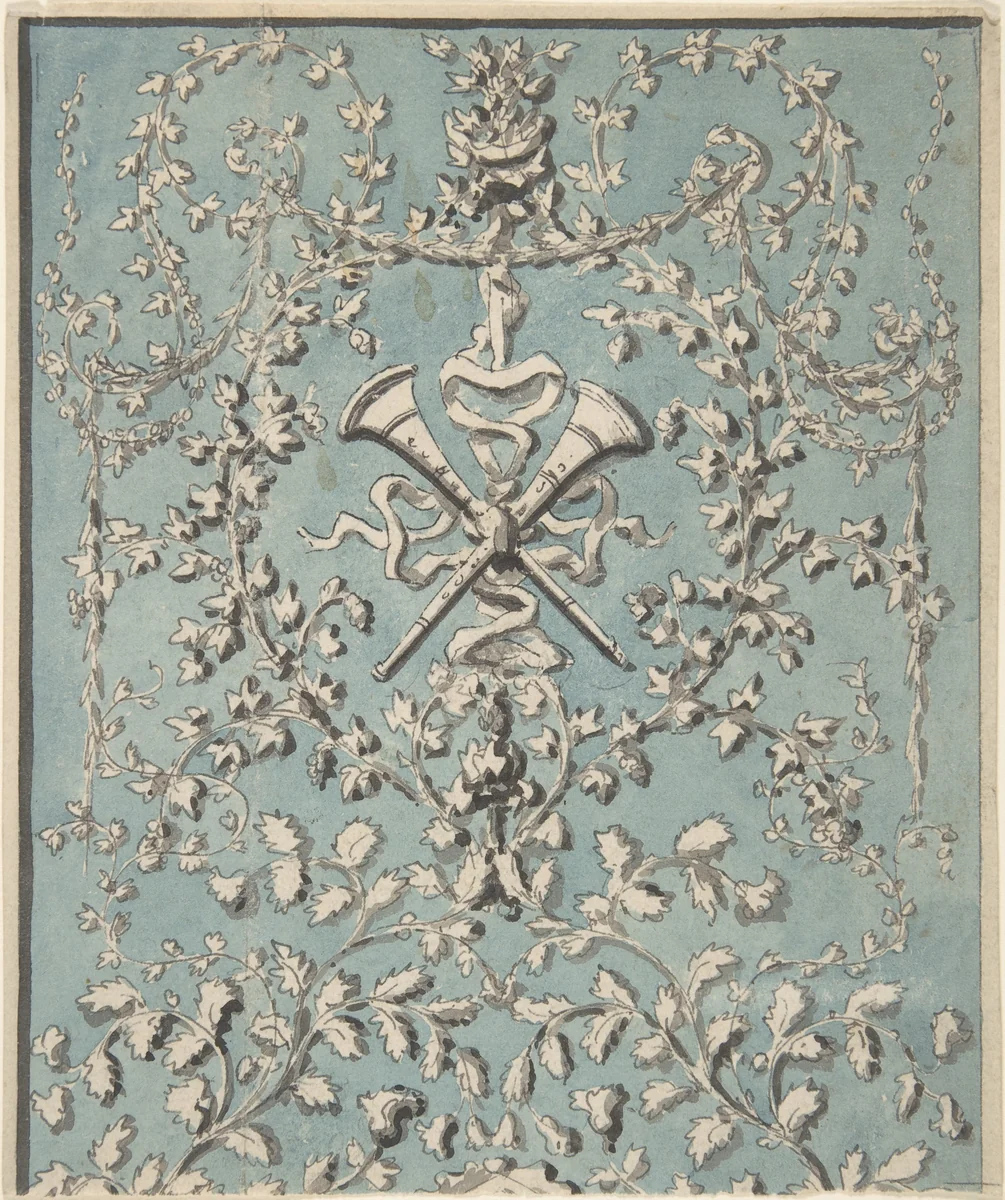 Design for Upright Decorative Panels by anonymous, drawing, 1700-1800
