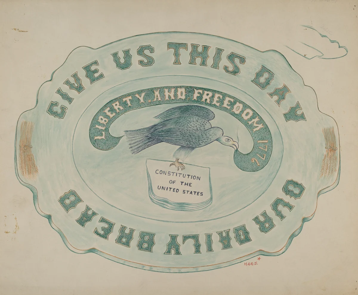 Bread Plate by Margaret Stottlemeyer, index of american design, 1935-1942