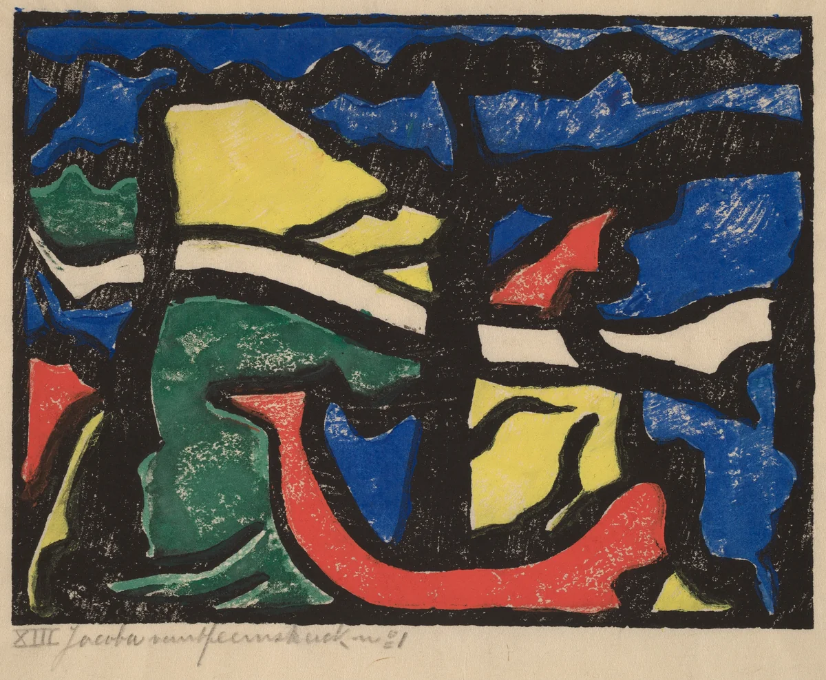 Composition by Jacoba van Heemskerck van Beest, print, 1914-1915