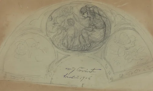 Fan Design [verso] by Lovis Corinth, drawing, 1906