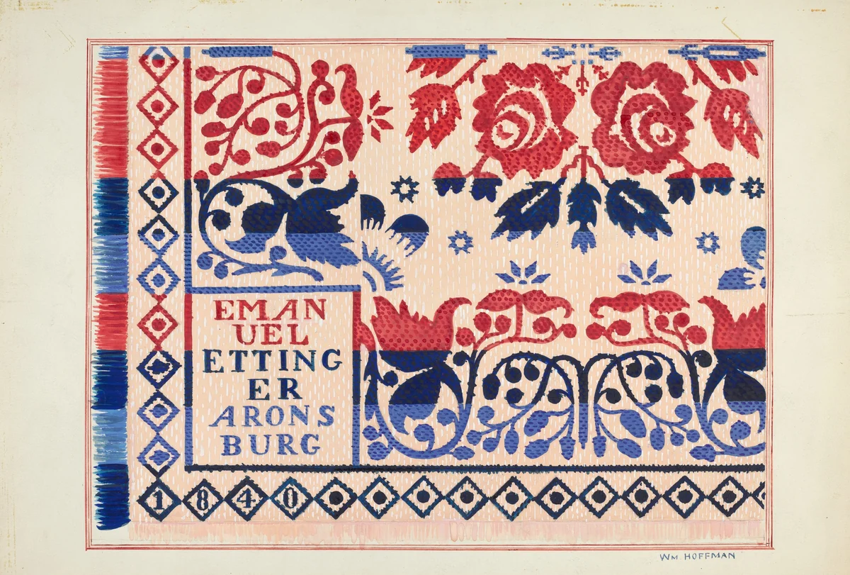 Coverlet by William Hoffman, index of american design, 1935-1942