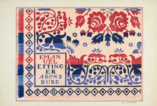 Coverlet by William Hoffman, index of american design, 1935-1942