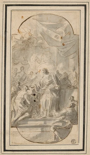 Christ Giving Communion (The Institution of the Eucharist) by Domenico Mondo
Jean Restout, drawing, 1707-1806