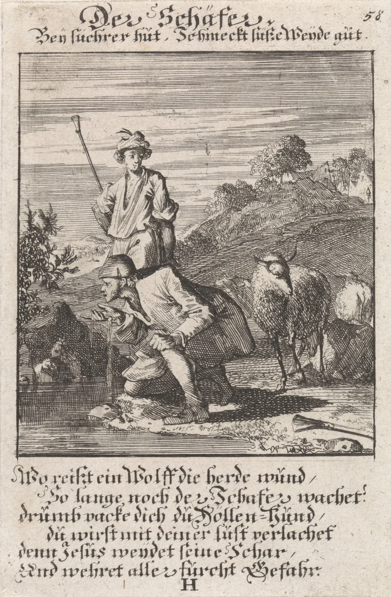 Herders by Caspar Luyken, print, 1711