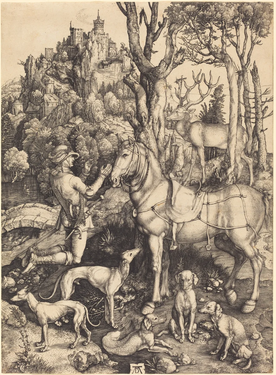 Saint Eustace by Albrecht Dürer, print, 1500-1501