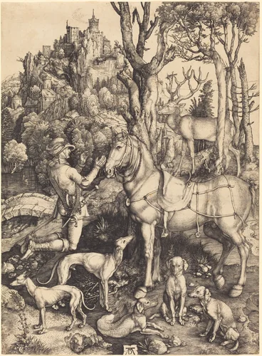 Saint Eustace by Albrecht Dürer, print, 1500-1501