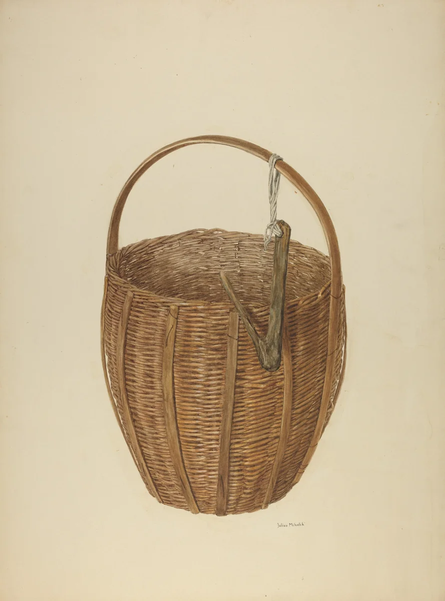 Zoar Apple Basket by Julius Mihalik, index of american design, 1938