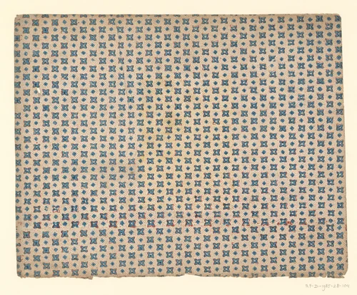 Blad met alternerend strooipatroon van rozet en ruit op doorlopend puntenfond by anonymous, other, 1750-1900