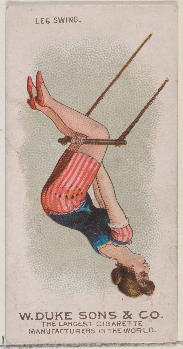 Leg Swing, from the Gymnastic Exercises series (N77) for Duke brand cigarettes by W. Duke, Sons & Co., print, 1887