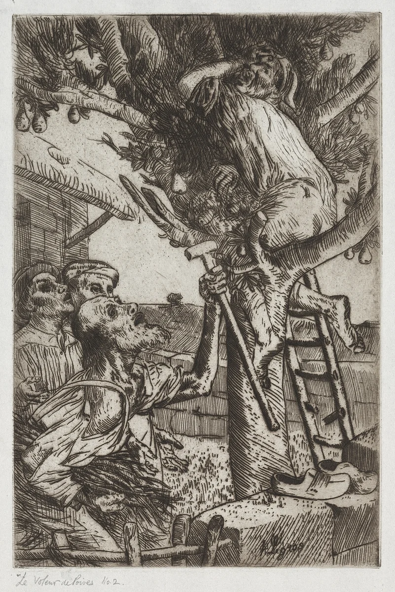 The Pear Thief, No. 1 by Alphonse Legros, print, 1885-1895