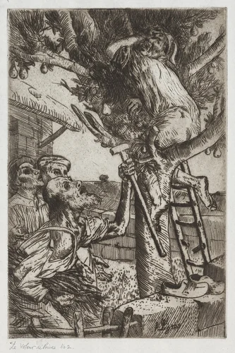 The Pear Thief, No. 1 by Alphonse Legros, print, 1885-1895