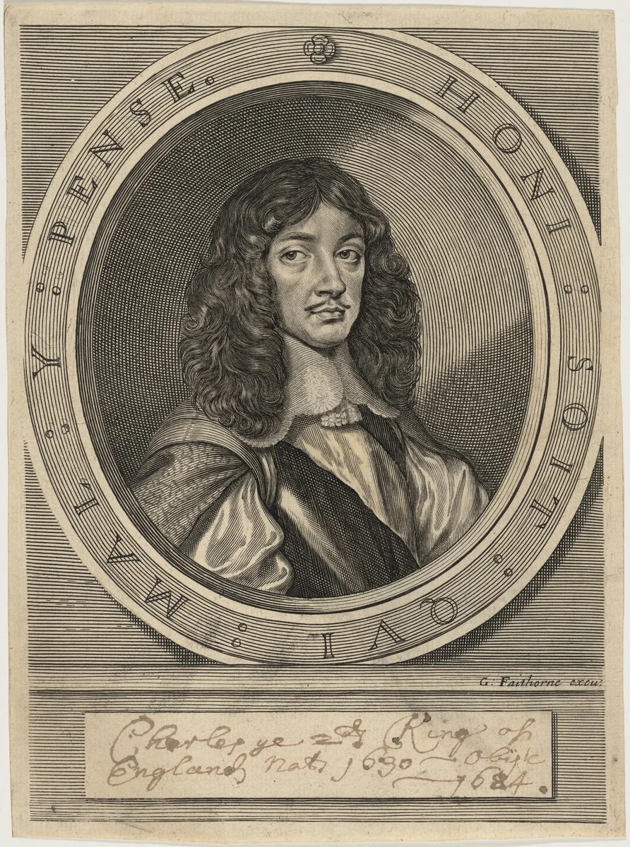 Charles II by William Faithorne, print, 1616-1691