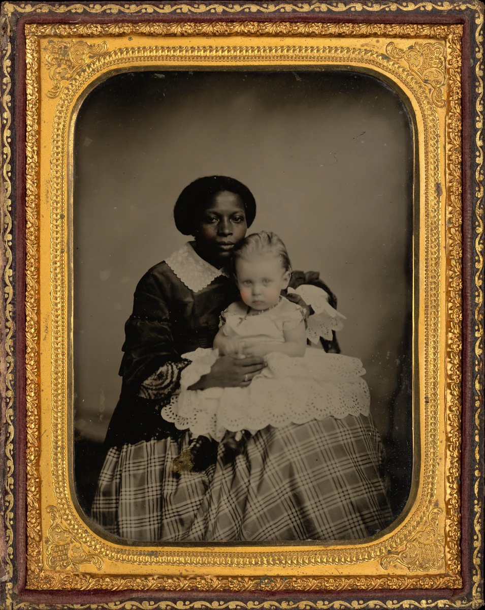 Portrait of a Woman and Child by American 19th Century, photograph, 1855-1865
