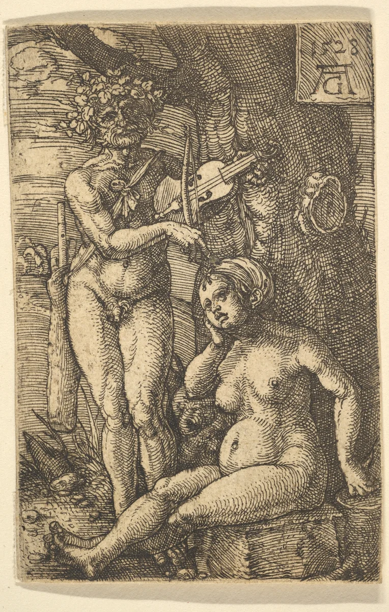 Orpheus and Eurydice by Heinrich Aldegrever, print, 1528