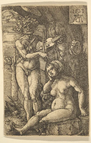 Orpheus and Eurydice by Heinrich Aldegrever, print, 1528