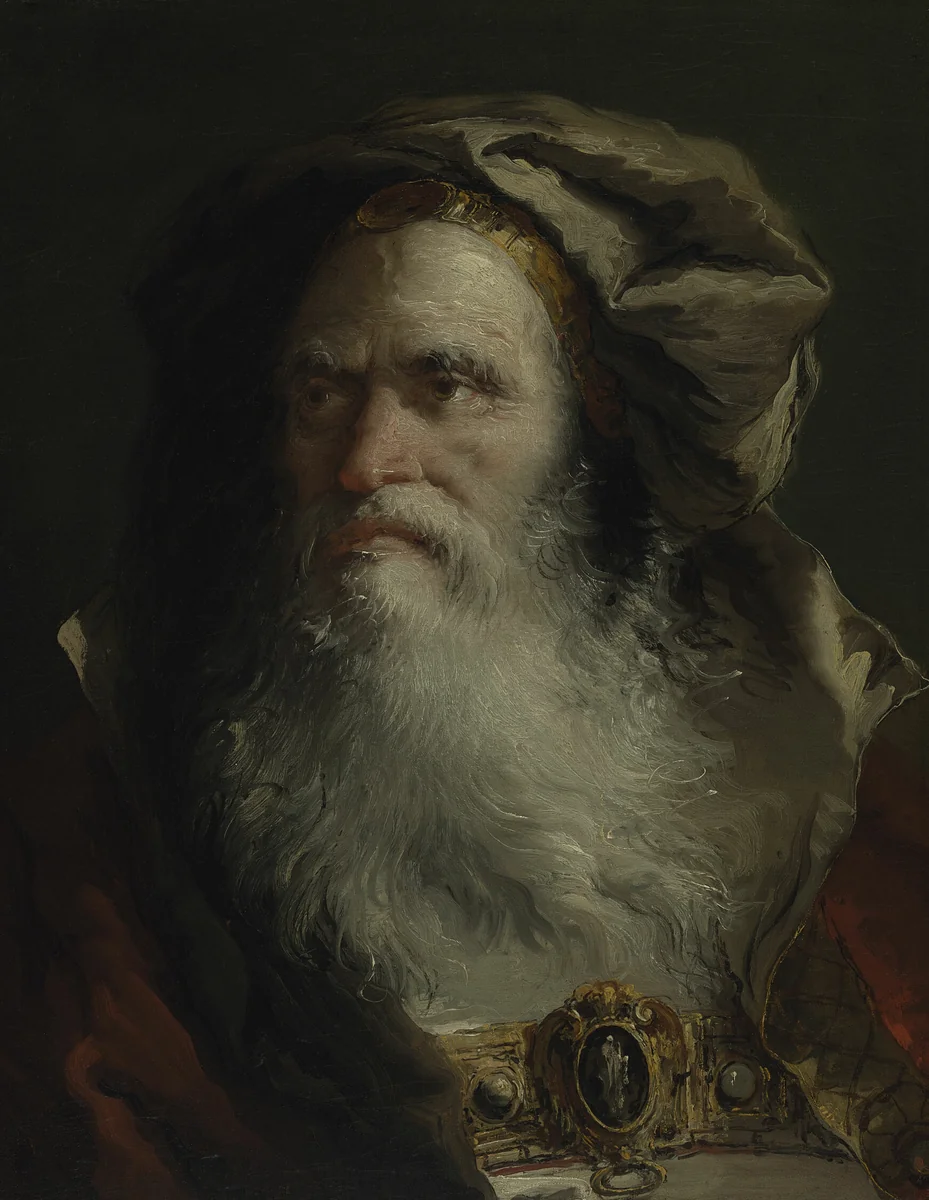 Head of a Philosopher by Giovanni Domenico Tiepolo, painting, 1758-1764