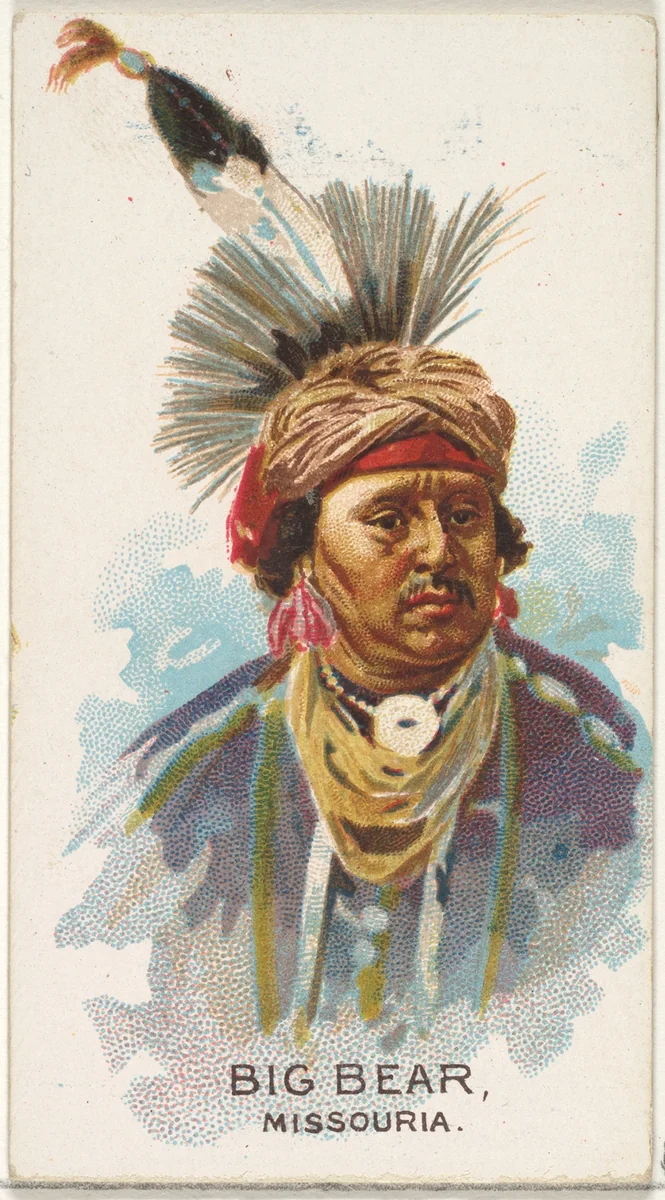 Big Bear, Missouria, from the American Indian Chiefs series (N2) for Allen & Ginter Cigarettes Brands by Allen & Ginter, print, 1888