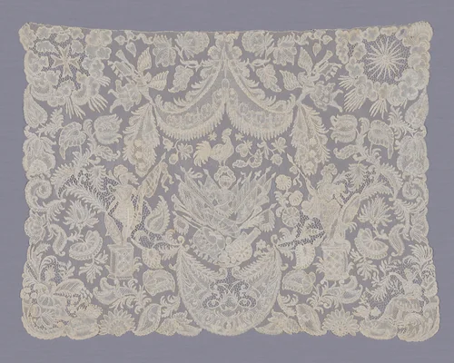 Cravat End by Flanders, textile, 1700-1750