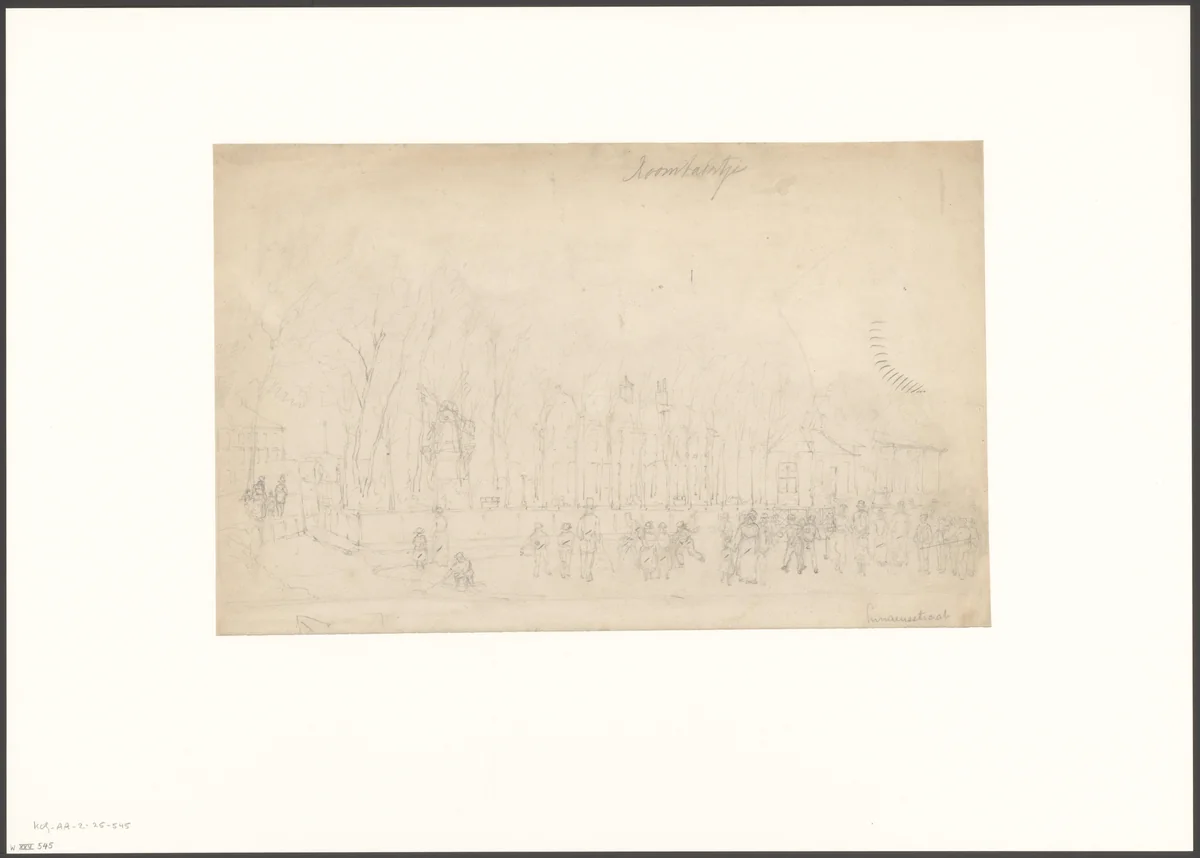 Gezicht op de Linnaeusstraat, hoek Mauritskade by Johan Martinus Anthon Rieke, drawing, 1861-1899