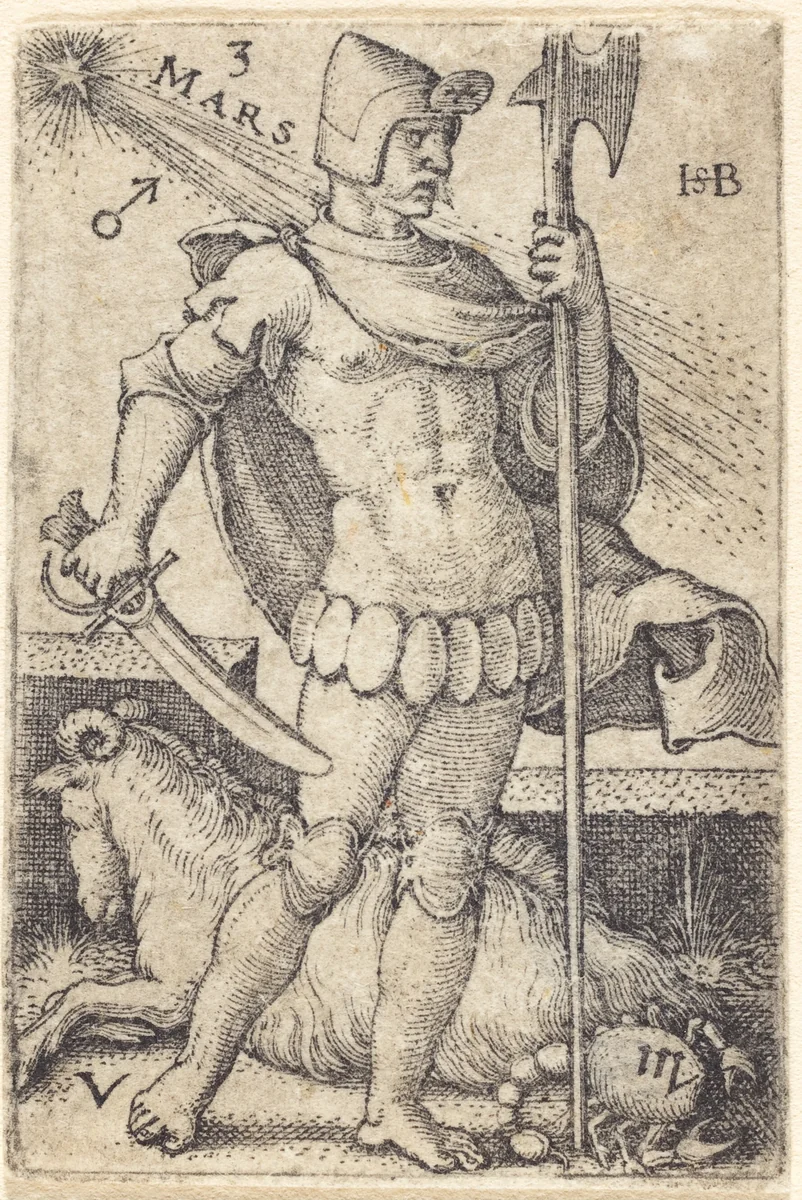 Mars by Sebald Beham, print, 1539